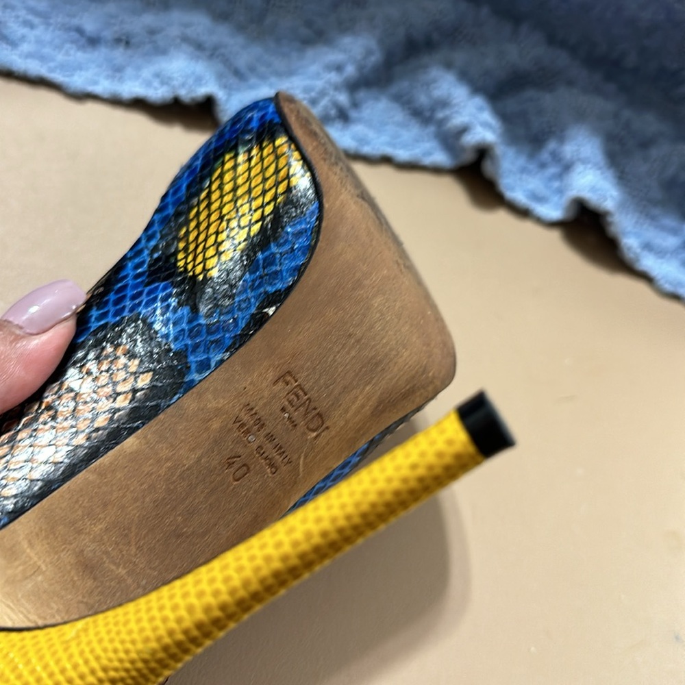 Fendi Multicolor Python Leather Pump - image 8